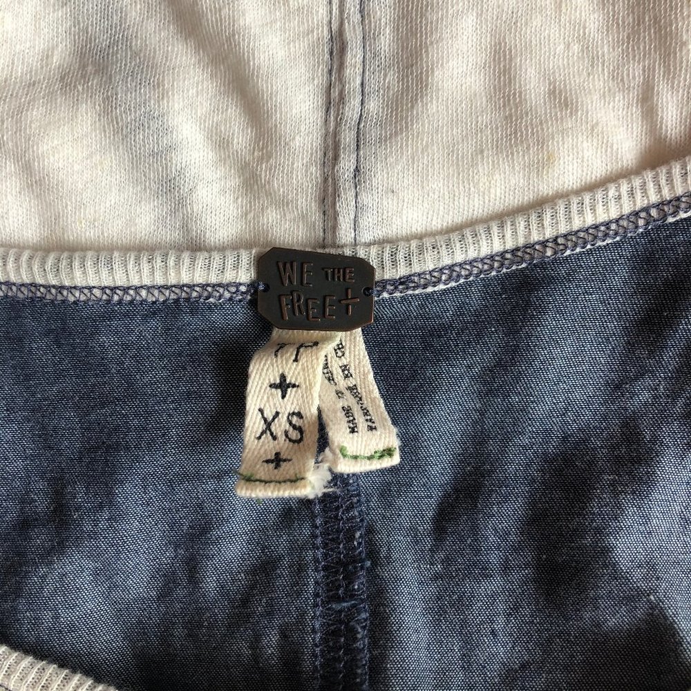 Embroidered Free People 3/4 Sleeve Henley - Picture 7 of 7